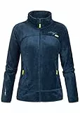 Geographical Norway Upaline Lady - Fleecejacke Damen Fine Frauen Warm Fermetur Zip - Jacke Fleece Herbst Winter Frühling Warm Frauen - Long Sleeve Pullover Pelz Weich Komfort Outdoor (Marineblau L)