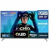 CHIQ U43QM9G Fernseher 43 Zoll (108 cm), 4K UHD, QLED, HDR10, DLG 120Hz, MEMC, Google TV, Dolby Audio, DBX-TV, Triple Tuner, WLAN, 2.4G/5G, Google Assistant, Schwarz, 2025