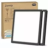 zemty 2Pack Deckenlampe LED Deckenleuchte Flach, 3Farben - 3000K/4000K/6500K, IP44 Wasserfest Quadrat Badlampe Decke, 2100LM Modern LED Decklit für Flur küche Badezimmer Schlafzimmer Büro, Ø22CM
