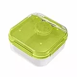 BranQ - Home essential - praktische Lunchbox 1,6l LIDO mit Besteck(Gabel und Messer) und einem Schraubverschlussbehälter für Sauce oder Nüsse, BPA-frei, perfekt für Salate und Snacks, Grün