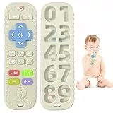 0-12 Monate Silikon-Baby-Zahnungsspielzeug, Silikon-Baby-Zahnungshilfe-Spielzeug, Kauspielzeug, Beruhigungssets, BPA-frei/einfrierbar/spülmaschinen- und yingermoyawanju (beige)
