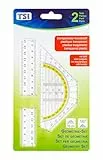 TSI Geometrie-Set (Lineal 17 cm und Geodreieck mit Griff 16 cm), Art. Nr. 46308
