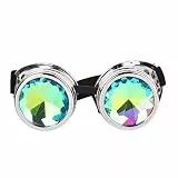 NOOLY Kaleidoskop Brille, Steampunk Goggles Für Halloween Cosplay Party WHTYJ-01 (Helles Silber)
