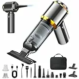 Antifnuo Handstaubsauger, Handstaubsauger Akku 4-in-1, 28000PA Autostaubsauger, 3-Gang Mini Staubsauger, 240000 U/min Auto Staubsauger Stark Bürstenloser Motor für Büro Genutzt, Haus, Küche