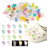 Pilikoll 54 Stück Mini Leuchtend Enten Schuhanstecker DIY Schuhanstecker Schuhanhänger PVC Mini Leuchtend Shoe Charm Schuhansteckers Anstecker Set für Kinder Jugendliche Erwachsene