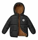 maoo garden Mädchen Winterjacke Mit Fleecefutter Leichte Schauerfeste Steppjacke Für Kleinkinder Schwarz 116