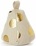 HEITMANN DECO Türstopper in Sackform – Stoff beige mit goldenen Punkten, schwer befüllt, dekorativer Türpuffer mit Trageschlaufe