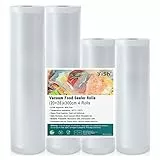 YISH Vakuumierbeutel Vakumierfolienrollen Vakuumbeutel Lebensmittel Vakuumrollen:4 Vakuumierfolies 20/28x300 cm Folienrollen for Film Sealer, Folienbeutel für Vakuumiergerät Sous Vide Vacuum Bags