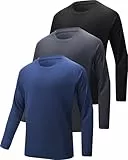 YOIOWVY Herren Langarmshirt T-Shirts 3/5/7Per Pack UPF50+UV Schutz Sonnenschutz Atmungsaktiv Sportshirts Langarm Schutz Schnelltrocknend Langarm Running Tshirts für Männer Tops