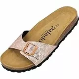 Palado Damen Pantoletten Malta Coralino – elegante Sandalen Made in Spain - bequeme Hausschuhe mit Kork-Fußbett - modische Sommerschuhe Rose UK7 - EU40