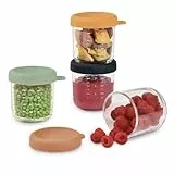 BÉABA - Aufbewahrungsbehälter für Babynahrung - Brei Einfrieren Behälter - Skalierung - Temperaturbeständig - Baby Essen Zubehör - Aufbewahrung für Babys und Kleinkinder - 4er Pack - 250ML - Sunrise