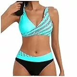 Bikini Damen Set Sexy Klassischer Triangel Rückenfrei Bikinioberteil Verstellbare Zweiteiliger Badeanzug Niedrige Taille Ruched Bikinihose für Frauen