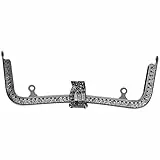 Fydun Taschenherstellung Rahmen, Metall Geldbörse Rahmen DIY 20cm Retro Kussverschluss Schloss für die Herstellung von Geldbörsengriff Nähen Handwerk(Schwarz)
