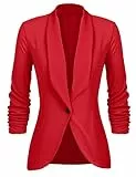 UNibelle Blazer Damen Elegant Leicht Business Arbeit Lang Jacke Blazer Casual Blazerjacke für Damen Rot L