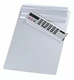 Wedo 57954 Klemmbrett A4, Alumnium Schreibplatte, abnehmbarer Solar Taschenrechner, Aufhängemöglichkeit, silber