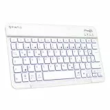 FINTIE Bluetooth Tastatur mit Hintergrundbeleuchtung in 7 Farben, Tablet Tastatur mit deutschem Layout QWERTZ für iPad 11/10.9/10.2/9.7 Zoll, iPad Air/Mini & iPhone, Weiß