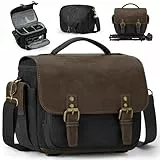 RAINSMORE Kameratasche Spiegelreflex, Kamera Tasche Klein, Fototasche mit Regenschutzhülle Taschen für Fotografen, Kamerataschen aus Canvas im Sling-Stil