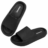 Leevar Hausschuhe für Damen Herren Dicke Plattform Sommer Strand Eva Weiche Sohle Slide Sandalen Dusche Schnell Trocknend Badezimmer Massage Pool Gym Haus Slipper