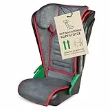 WALSER Auto Kindersitz Noemi, extra schmaler Reisekindersitz (3-8 Jahre) 100-135 cm, klappbare Sitzerhöhung Auto Kinder, ECE R129 Sitzerhöhung waschbar, Autositz Größe 57x46x22 cm Schwarz/Rot