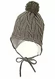 Sterntaler Unisex Kinder Strickmütze mit Bommel, Dunkelgrün, 49