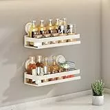 AZVFLY Duschablage Ohne Bohren 2 Stück: Badezimmer Organizer Großer Rostfreie Kohlenstoffstahl Kapazität Badregal Duschkorb zum hängen für Bad und Küche (Weiß, 30CM)