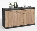 FMD 4020-404 Kommode Sideboard Bristol B/H/T Ca. 160x90x50 cm in Matera/Eiche Artisan