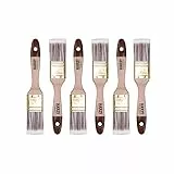 Hardy Working Tools 6 STK. Flachpinsel-Set 35 mm Serie 45, Synthetik Lasurpinsel, Flachpinsel mit Naturholzgriff, Lackierpinsel mit Stahlzwinge