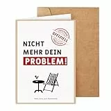 WenmthG Einzigartige Karte zum Ruhestand (Klappkarte, inkl. Umschlag), Abschiedskarte Kollegen mit lustigen Motiven, Abschiedsgeschenk Mann Frau Kollege Kollegin Freunde