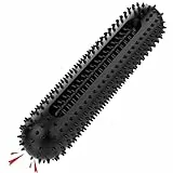 PETIZER Quietschspielzeug für Hunde, Starke Zahnbürste, Kauspielzeug für Welpen, Gummispielzeug für Haustiertraining, Zähneputzen, Spielen und Kauen für M- und L-Rassen (Schwarz)