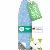 SimplySmooth Premium Bügelbrettbezug 125x45 I OEKOTEX100 I Made IN Germany I Bügeltischbezug I Komfortpolster I Bügelbezug für 120-125x38-45cm Bügelbrett Bezugfür Dampfbügelstation I Größe L