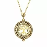 Lupen-Halskette, Vintage-Lupe, 5-fache Vergrößerung, Bronze-Anhänger, Schiebeverschluss, Lupe, Pullover, Kette für Zeitungen, Karten, Lesen