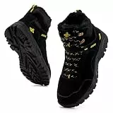 JACKSHIBO Winterschuhe Herren Winterstiefel Damen Warme Gefüttert Stiefel Trekking Wanderschuhe Wasserdicht Rutschfest Schneestiefel Outdoor Winterboots Schwarz 40EU