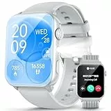 IOWODO Smartwatch Damen Herren mit Taschenlampe, Bluetooth Anrufe, 1,91 Zoll Wasserdicht Fitness Tracker mit 100 Sportmodi, Schrittzähler, Herzfrequenz, SpO2, Schlafanalyse für iOS Android (Grau)