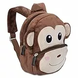 all Kids United Kinderrucksack für Kleinkinder Kindergarten Rucksack für Kinder Backpack Schultasche Tier-Rucksäcke 1-4 Jahre, Robust, Leichtgewichtig, Flauschig & ergonomische Träger (Affe)