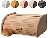 FALKENBERGER Brotkasten aus Buchenholz ca. 39x28x18cm XL Rollbrotkasten traditionell Brotbox mit Roll-Deckel Handmade