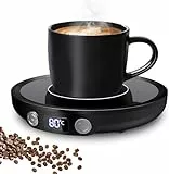Tassenwärmer,MQFORU Kaffeetassenwärmer,Tassenwärmer mit 3 Temperaturstufen,2-12H Zeitschaltuhr 4 Stunden automatische Abschaltung Kerzenwärmer Platte,Getränkewärmer für Kaffee,Tee,Kerze,Schwarz