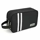 Carttiya Kulturbeutel Herren Reise Kosmetiktasche Wasserabweisende Waschtasche Toilettentasche Makeup Cosmetic Bag Waschbeutel Großer Stauraum Kulturtaschen Toiletry Bag (Schwarz, 5.51L)