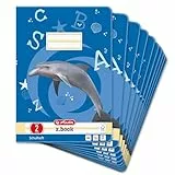 Herlitz Schulheft x.book A4, Lineatur 2, 2. Klasse, 16 Blatt, 10 Stück