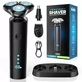 Rasierer Herren Elektrisch, ETROBOT 3-in-1Elektrorasierer Herren, IPX7 Wasserdicht Nass und Trockenrasierer, mit magnetischem Kopfrasierer & USB-C-Aufladung