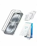 Anker HD Display- und Linsenschutz für iPhone 16 (2er Pack), 15,5cm ultra-dünn, robust, transparentes und gehärtetes Glas, schnell und einfach anzubringen, kratz- und stoßfest, 12 Monate Garantie