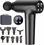 Massagepistole, Muskel Percussion Massagegerät, Massage Gun mit LED-Touchscreen, 20 Geschwindigkeiten, 9 Massageköpfe, Tragetasche, Leise Elektrische Massage Pistole, Geschenk für Männer & Frauen