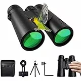 Olycism Fernglas 12X42 HD FMC BAK4 Prism Fernglas für Erwachsene mit Tragetasche, Smartphone-Halterung, Stativ, wasserdicht, geeignet für Vogelbeobachtung, Jagd, Konzerte, Fußballspiele