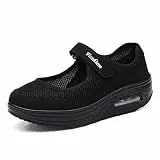 Kauson Damen Sneakers Schaukelschuhe Mesh Erhöhung Schuhe Weiche Bottom Rocking Schuhe Turnschuhe Freizeitschuhe Damenschuhe Sport Schuhe Outdoor Walking Schuhe Sale Sommerschuhe 35-42EU