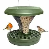 SWISSINNO Vogelfutterhaus zum Aufhängen – Davos SMART Birds - Vogelfutterspender mit Auffangschale - Futterstation für Vögel - Futtersilo Rattensicher - Vogelhaus für Garten & Balkon - Grün