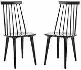 SAFAVIEH Set of 2 Wooden Dining Chairs, in Black