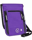 Premium Neck Wallet Travel Pouch and Passport Holder, RFID Protected, Fits Cover. Violett, Schwarz, Umhängebrieftasche für Männer und Frauen