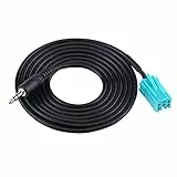 Akozon AUX-Kabel für Autoradio, 6-polig auf 3,5 mm, AUX-Adapter für Espace Laguna Scenic Twingo Modus Master