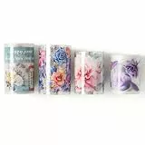 NOTIONSLAND 4 Rolls ästhetisches Washi Tape Set, PET Washi Tape, Multi-Muster dekoratives Washi Tape für Journaling, Bullet Journals, Planer, Kunst für Handwerk ——Geschenkbox