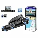AZDOME M660 Dashcam Auto 4 Kanal 360°, 2.5K + 3×1080P Autokamera Vorne Hinten Links Rechts, 128GB eMMC ohne SD-Karte, GPS 5.8GHz WiFi, 3' IPS Bildschirm, WDR Nachtsicht, G-Sensor, Parkmodus