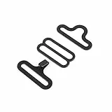 TOPINCN 50 Sätze Fliege Hardware Krawatte Clip Fliege Clips Galvani Metall Einstellbare Haken Verschluss für Krawatte Strap (Schwarz)